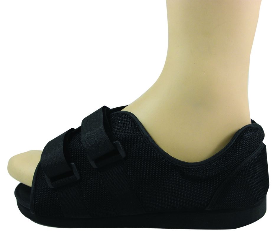 Lightweight Post-Op Shoe With Breathable Upper , Rocker Sole And Open Toe
