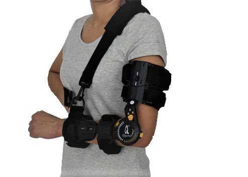 Black Single Move Telescoping Elbow Brace For Medial Epicondylitis Brace